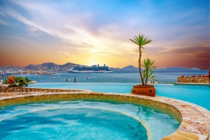 Cruise Ship Past Infinity Pool